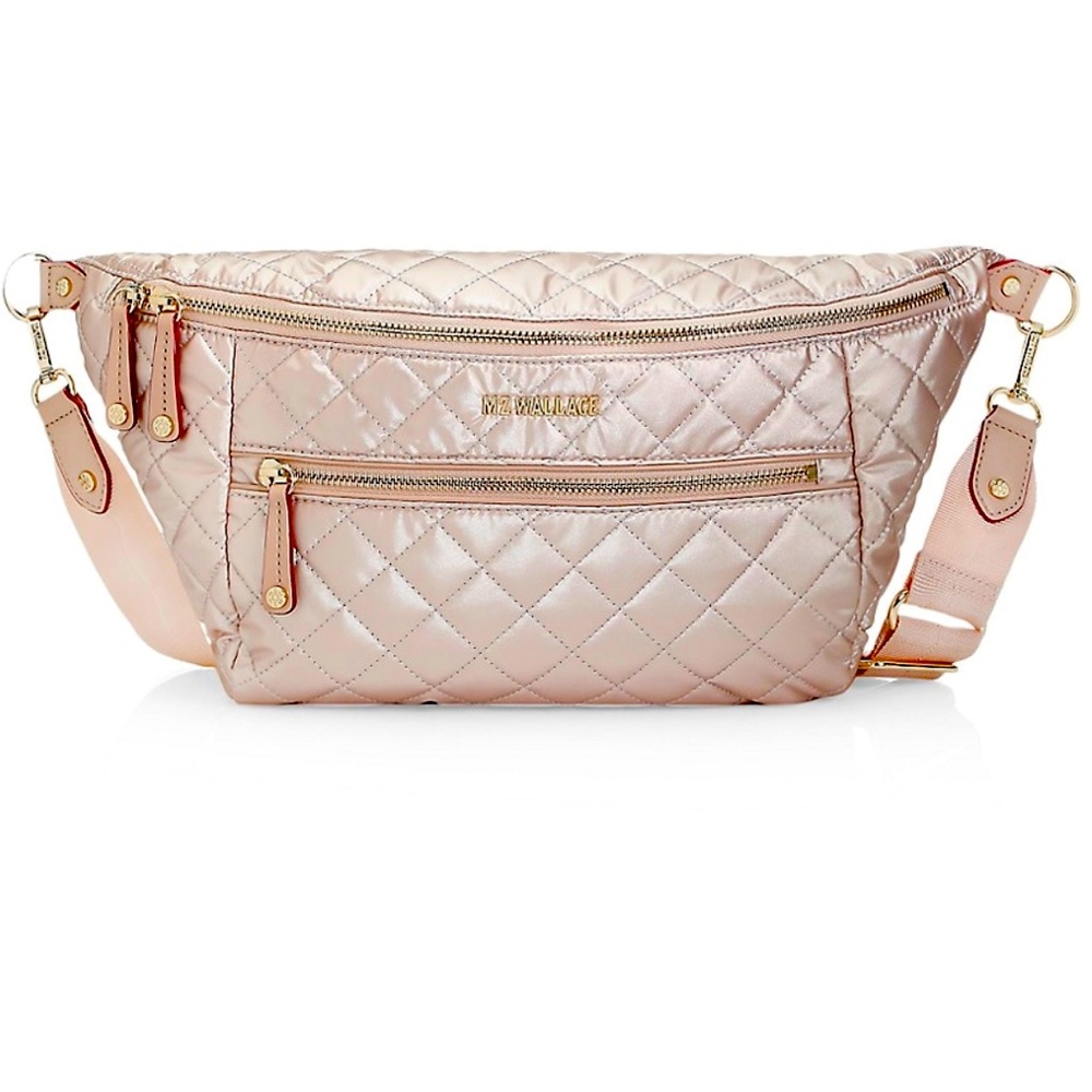 Mz Wallace Quilted Crosby Sling Crossbody Bag ROSE GOLD